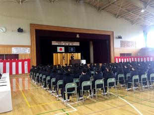 写真：「帯広南商業高等学校」入学式　市長訓示1