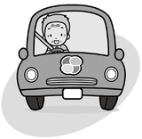 イラスト：車を運転しているおじいさん