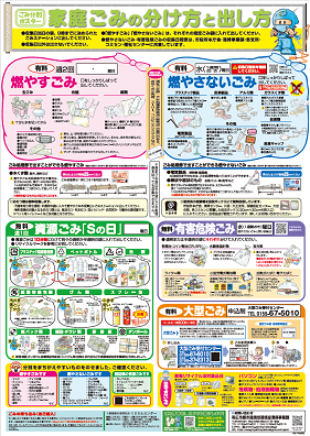 ポスター:ごみ分別ポスター 家庭ごみの分け方と出し方