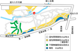 地図：野草園の土壌分布図