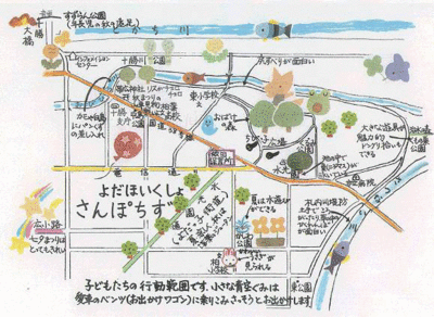 依田保育所の位置を示す地図