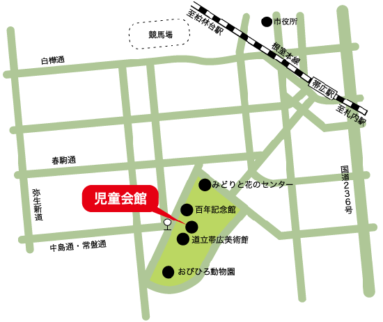 地図：児童会館アクセスマップ