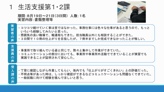 実習の様子を紹介する画像