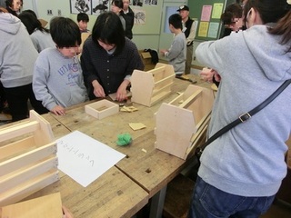 写真：親子木工教室