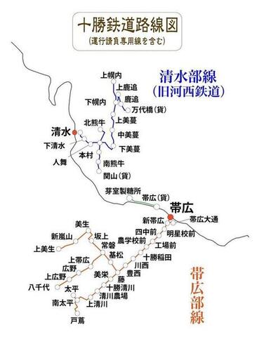 十勝鉄道路線図