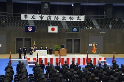 写真:帯広市消防出初式の様子