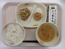 写真:6月5日中学校献立