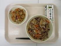 写真:6月27日中学校献立