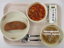 写真:11月25日中学校献立