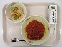 写真:2月13日中学校献立