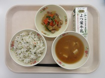 写真:2月21日中学校献立