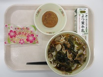 写真:3月13日中学校献立