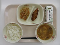 写真:2月18日中学校献立