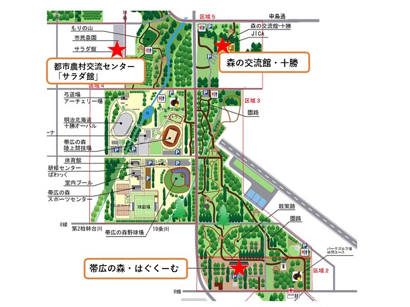 地図:憩いのエリア