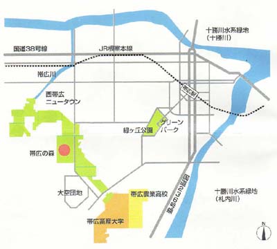 帯広の森:地図